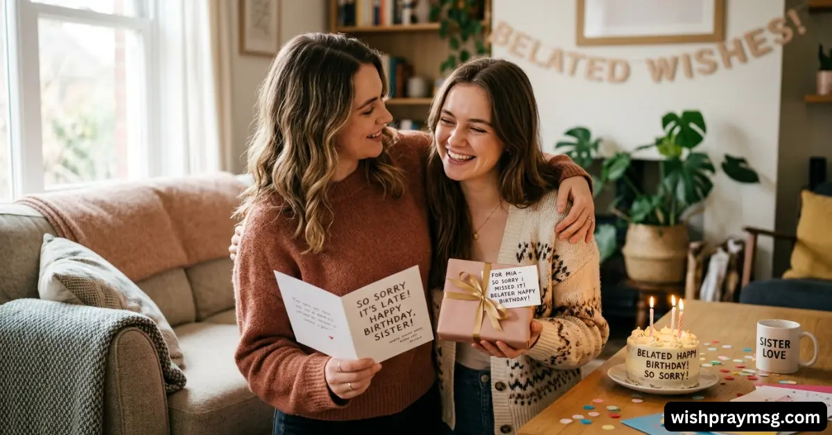 Apologetic Belated Birthday Wishes for Sister