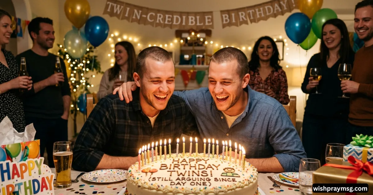 Funny Birthday Wishes for Twin Brothers